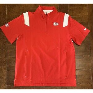 Kansas City Chiefs Nike Red Sideline Coaches 1/4 Zip Jacket Mens 2XL 2021 NWOT